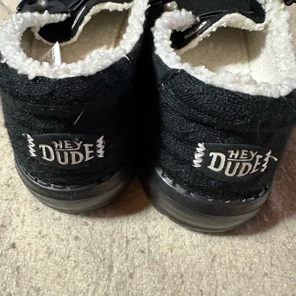 Hey Dude Black Fleece-Lined Shoes - Picture 2 of 5